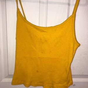 Wild Fable yellow/mustard color spaghetti string tank top size large